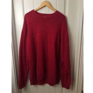 Cozy, oversized red grid sweater!